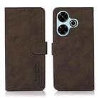 For Xiaomi Redmi 13 4G KHAZNEH Matte Texture Leather Phone Case(Brown) - 1