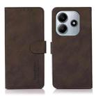 For Redmi Note 14 4G 164.84mm KHAZNEH Matte Texture Leather Phone Case(Brown) - 1