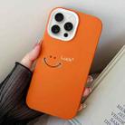 For iPhone 15 Pro Max Smile Face PC Hybrid TPU Phone Case(Orange) - 1