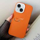 For iPhone 15 Plus Smile Face PC Hybrid TPU Phone Case(Orange) - 1