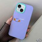 For iPhone 15 Plus Smile Face PC Hybrid TPU Phone Case(Purple) - 1