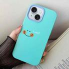 For iPhone 15 Smile Face PC Hybrid TPU Phone Case(Sky Cyan) - 1