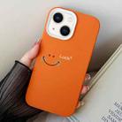 For iPhone 14 Plus Smile Face PC Hybrid TPU Phone Case(Orange) - 1