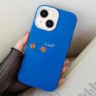 For iPhone 14 Plus Smile Face PC Hybrid TPU Phone Case(Blue) - 1