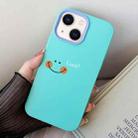 For iPhone 14 Smile Face PC Hybrid TPU Phone Case(Sky Cyan) - 1