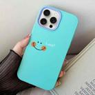 For iPhone 14 Pro Smile Face PC Hybrid TPU Phone Case(Sky Cyan) - 1