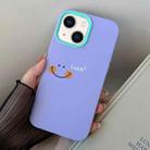 For iPhone 13 Smile Face PC Hybrid TPU Phone Case(Purple) - 1