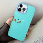 For iPhone 12 / 12 Pro Smile Face PC Hybrid TPU Phone Case(Sky Cyan) - 1