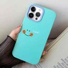 For iPhone 12 Pro Max Smile Face PC Hybrid TPU Phone Case(Sky Cyan) - 1