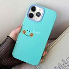 For iPhone 11 Pro Max Smile Face PC Hybrid TPU Phone Case(Sky Cyan) - 1