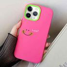 For iPhone 11 Pro Max Smile Face PC Hybrid TPU Phone Case(Rose Red) - 1