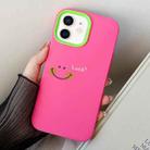 For iPhone 11 Smile Face PC Hybrid TPU Phone Case(Rose Red) - 1