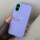 For iPhone X / XS Smile Face PC Hybrid TPU Phone Case(Purple) - 1