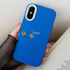 For iPhone X / XS Smile Face PC Hybrid TPU Phone Case(Blue) - 1