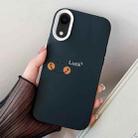 For iPhone XR Smile Face PC Hybrid TPU Phone Case(Black) - 1