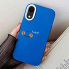 For iPhone XR Smile Face PC Hybrid TPU Phone Case(Blue) - 1