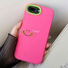 For iPhone 7 Plus / 8 Plus Smile Face PC Hybrid TPU Phone Case(Rose Red) - 1