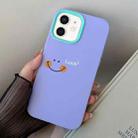 For iPhone 12 mini Smile Face PC Hybrid TPU Phone Case(Purple) - 1
