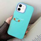 For iPhone 12 mini Smile Face PC Hybrid TPU Phone Case(Sky Cyan) - 1