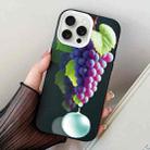 For iPhone 15 Pro Max Grape Pattern PC Hybrid TPU Phone Case(Black) - 1