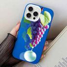 For iPhone 15 Pro Max Grape Pattern PC Hybrid TPU Phone Case(Blue) - 1