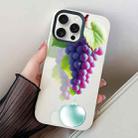 For iPhone 15 Pro Grape Pattern PC Hybrid TPU Phone Case(White) - 1