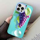 For iPhone 15 Pro Grape Pattern PC Hybrid TPU Phone Case(Sky Cyan) - 1