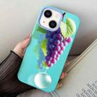 For iPhone 15 Plus Grape Pattern PC Hybrid TPU Phone Case(Sky Cyan) - 1