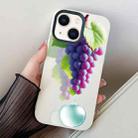 For iPhone 14 Plus Grape Pattern PC Hybrid TPU Phone Case(White) - 1