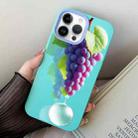 For iPhone 12 / 12 Pro Grape Pattern PC Hybrid TPU Phone Case(Sky Cyan) - 1