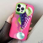 For iPhone 12 / 12 Pro Grape Pattern PC Hybrid TPU Phone Case(Rose Red) - 1