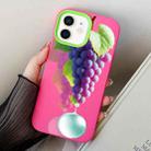 For iPhone 11 Grape Pattern PC Hybrid TPU Phone Case(Rose Red) - 1