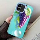 For iPhone X / XS Grape Pattern PC Hybrid TPU Phone Case(Sky Cyan) - 1