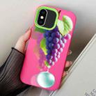 For iPhone X / XS Grape Pattern PC Hybrid TPU Phone Case(Rose Red) - 1