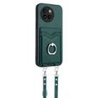 For Xiaomi Civi 4 Pro 5G R20 Crossbody Rope Ring Card Holder Phone Case(Green) - 2
