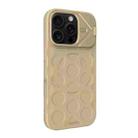 For iPhone 16 Pro Lens Frame Holder MagSafe PC Hybrid TPU Phone Case(Desert Gold) - 2