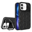 For iPhone 16 Plus Lens Frame Holder MagSafe PC Hybrid TPU Phone Case(Black) - 1