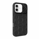 For iPhone 16 Plus Lens Frame Holder MagSafe PC Hybrid TPU Phone Case(Black) - 2