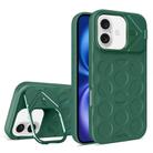 For iPhone 16 Plus Lens Frame Holder MagSafe PC Hybrid TPU Phone Case(Deep Green) - 1