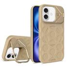 For iPhone 16 Plus Lens Frame Holder MagSafe PC Hybrid TPU Phone Case(Desert Gold) - 1