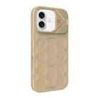 For iPhone 16 Plus Lens Frame Holder MagSafe PC Hybrid TPU Phone Case(Desert Gold) - 2