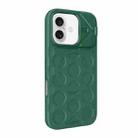 For iPhone 16 Lens Frame Holder MagSafe PC Hybrid TPU Phone Case(Deep Green) - 2