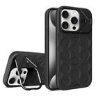 For iPhone 15 Pro Max Lens Frame Holder MagSafe PC Hybrid TPU Phone Case(Black) - 1