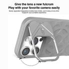 For iPhone 15 Pro Max Lens Frame Holder MagSafe PC Hybrid TPU Phone Case(Black) - 3