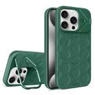 For iPhone 15 Pro Max Lens Frame Holder MagSafe PC Hybrid TPU Phone Case(Deep Green) - 1