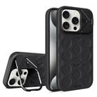 For iPhone 15 Pro Lens Frame Holder MagSafe PC Hybrid TPU Phone Case(Black) - 1
