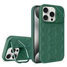 For iPhone 15 Pro Lens Frame Holder MagSafe PC Hybrid TPU Phone Case(Deep Green) - 1