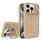 For iPhone 15 Pro Lens Frame Holder MagSafe PC Hybrid TPU Phone Case(Desert Gold) - 1