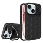 For iPhone 15 Plus Lens Frame Holder MagSafe PC Hybrid TPU Phone Case(Black) - 1