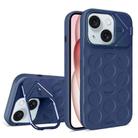 For iPhone 15 Plus Lens Frame Holder MagSafe PC Hybrid TPU Phone Case(Royal Blue) - 1